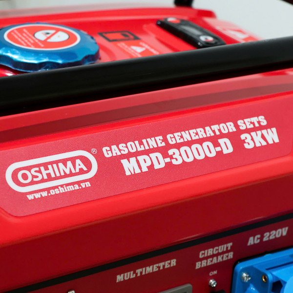 Máy phát điện Oshima MPD 3000-D– Khởi động đề, dây đồng 100%, công suất 3KW