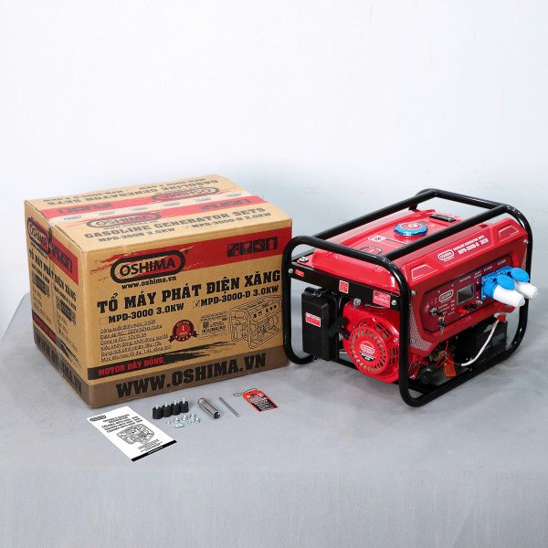 Máy phát điện Oshima MPD 3000-D– Khởi động đề, dây đồng 100%, công suất 3KW
