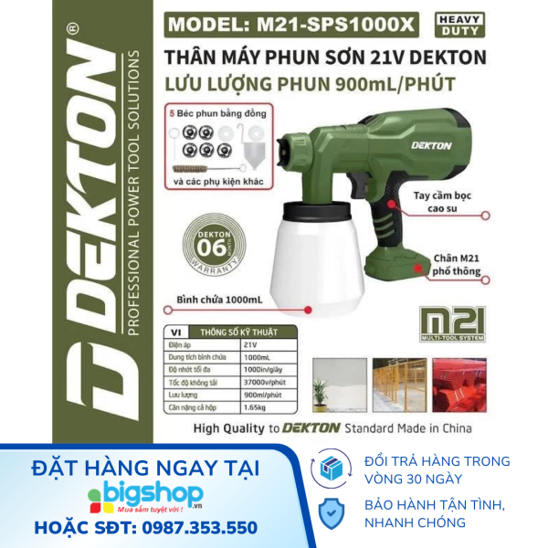 Máy phun sơn 21V DEKTON M21-SPS1000X