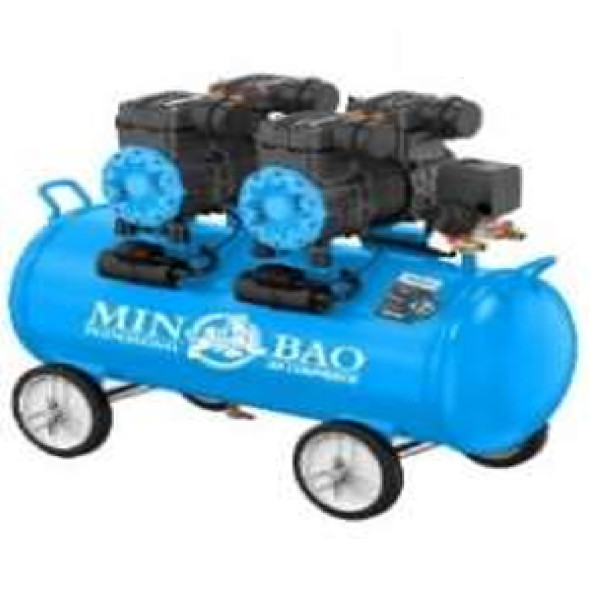 Máy nén khí không dầu MINBAO MBKD-100L – Công suất 1690Wx2, bình 100L