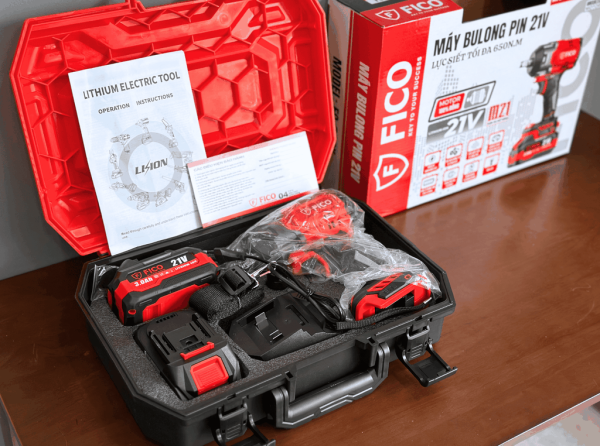 Máy siết bu lông 21V Fico FC-800X, 650N