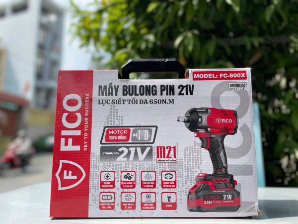 Máy siết bu lông 21V Fico FC-800X, 650N