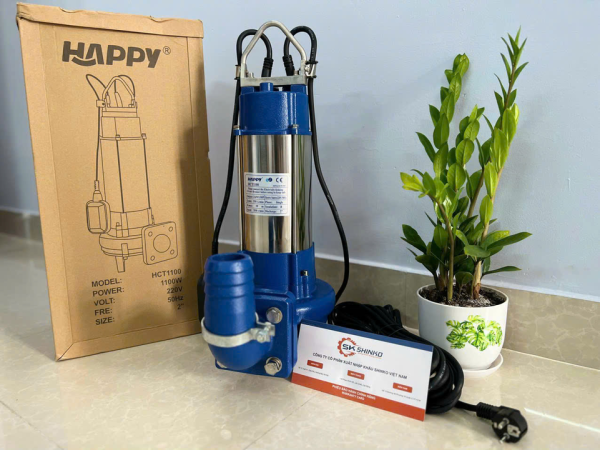 Máy bơm chìm nước thải HAPPY PUMP HCT1100, cao cấp có cắt rác