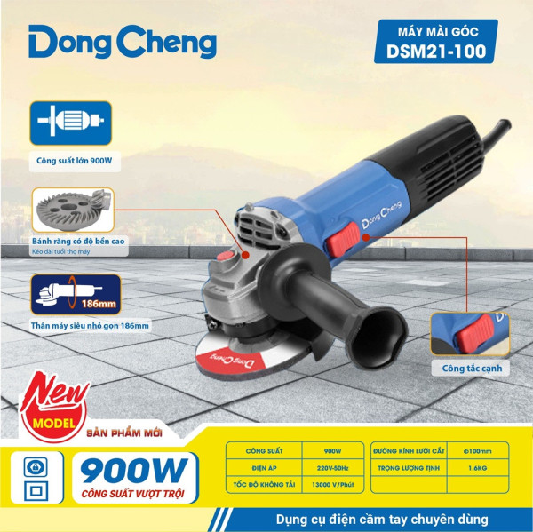 Máy Mài Góc 900W Dong Cheng DSM21-100, công tắc trượt