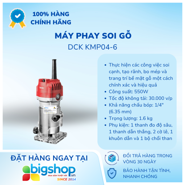 Máy phay soi 550W DCK KMP04-6