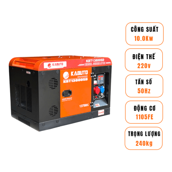 Máy phát điện diesel 3 pha 13.75kVA Kabuto KBT13800SD