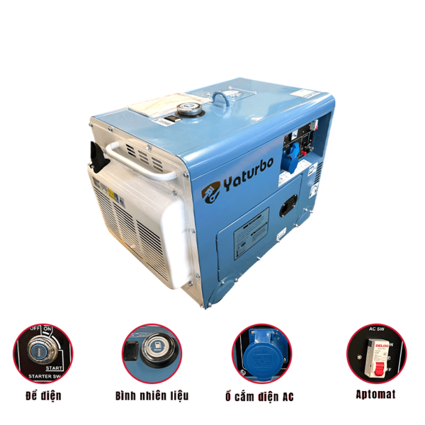 Máy phát điện Diesel 1 pha 5.5kW Yaturbo YTB6000SD