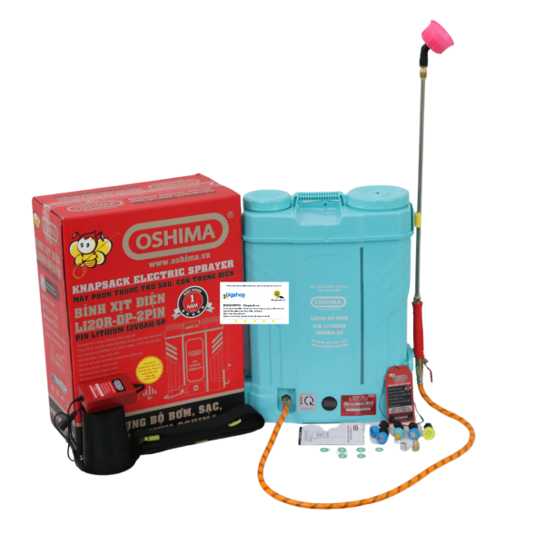Máy phun thuốc trừ sâu, côn trùng điện dùng pin lithium OSHIMA Li20R-DP (2 PIN)