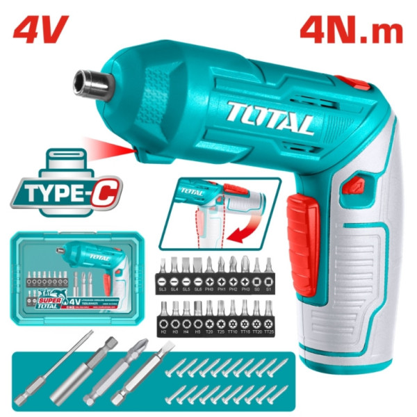 Máy siết vít dùng pin Lithium 4V TOTAL TSDLI04425