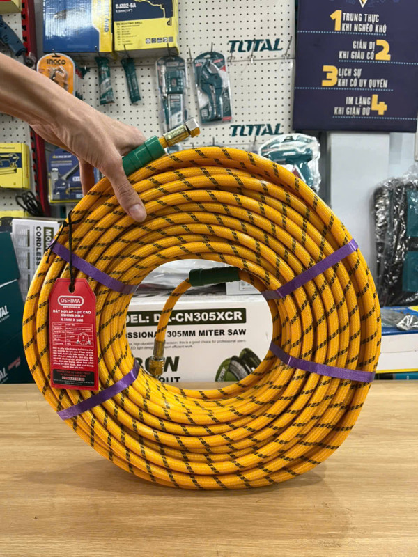 Ống nhựa PVC Oshima No.8 - 6.5mm x 50m, vàng