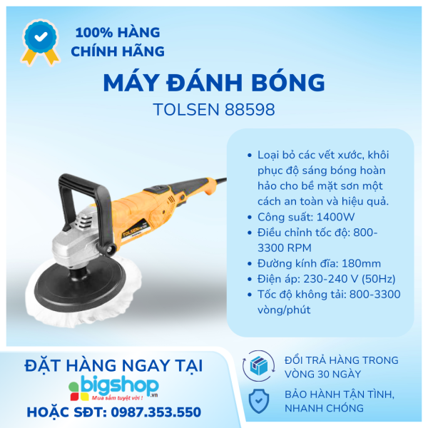Máy đánh bóng TOLSEN 88598 1400W