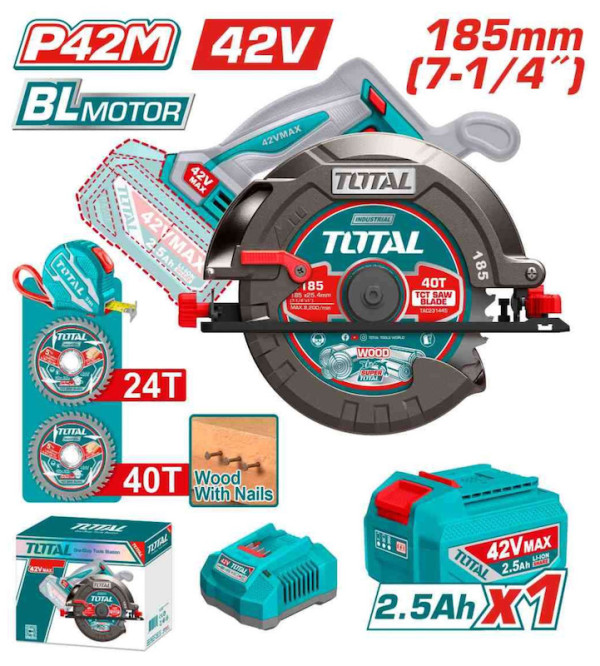 Máy cưa đĩa tròn dùng pin 42V TOTAL TSLI4218511