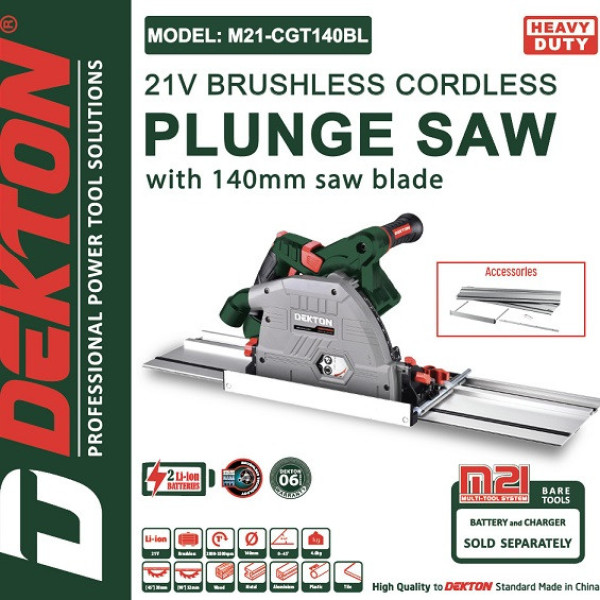 Máy cưa đĩa trượt dùng pin 21V 140mm Dekton M21-CGT140BL