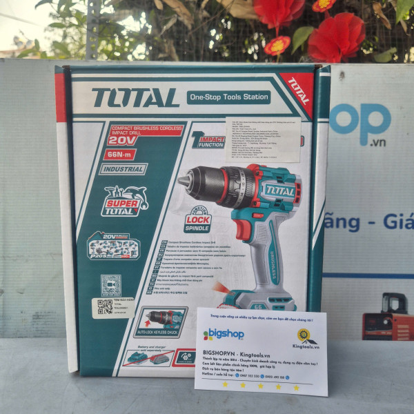 Máy khoan búa không chổi than dùng pin 20V TOTAL TIDLI206681 (Thân máy)