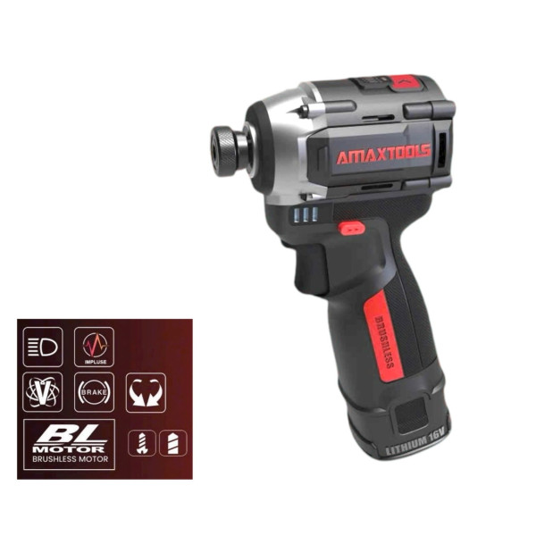 Máy chuyên vít có búa dùng pin 16V Amaxtools AV18014SA-PRO