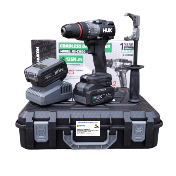 Máy khoan pin 21V, 3 chức năng HUKAN G3-Z1800 (GEN 3, 125Nm)