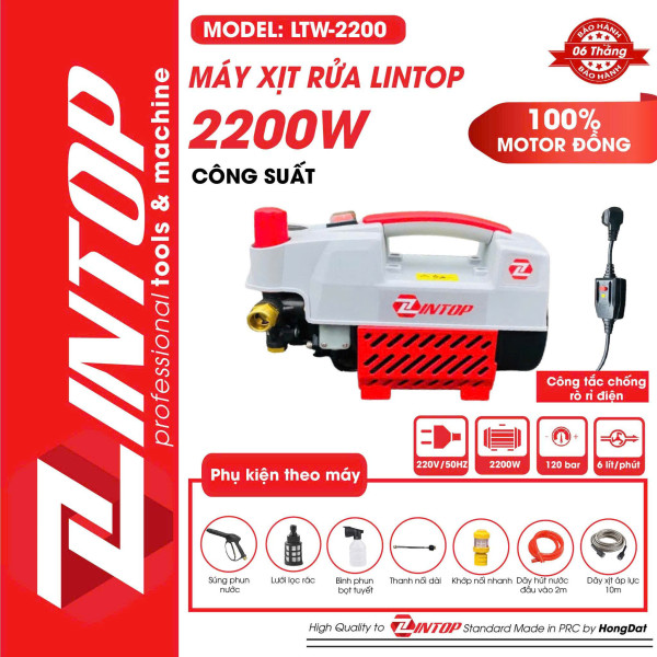 Máy Xịt Rửa Áp Lực LINTOP LTW‑2200