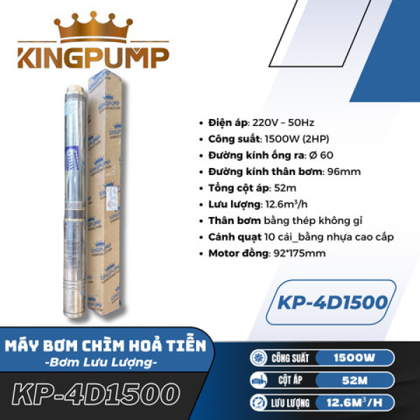 Máy bơm chìm hỏa tiễn 1500W KINGPUMP KP-4D1500 