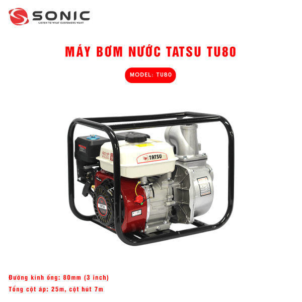 Máy bơm nước 6.5HP 3 inch Tatsu TU-80 