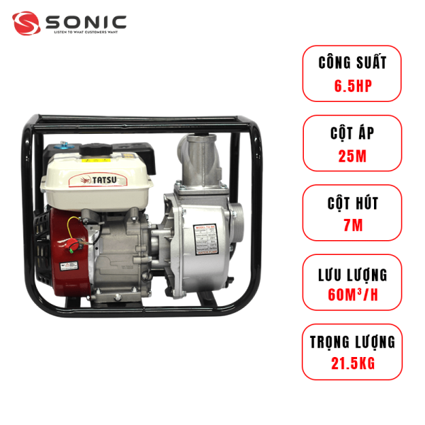 Máy bơm nước 6.5HP 3 inch Tatsu TU-80 