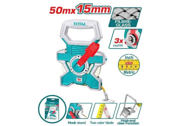 Thước dây sợi thủy tinh 50m x 15mm Total TMTF18506