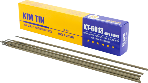 Que hàn sắt Kim Tín KT-6013 ( 5Kg/bỏ, 20kg/ thùng) size 2.5 -5.0mm