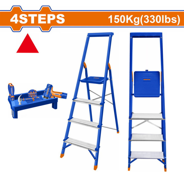 Thang nhôm gia đình bằng thép và nhôm 4 bậc WADFOW WLD1H04