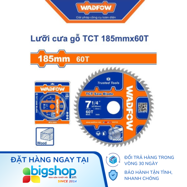 Lưỡi cưa gỗ TCT WADFOW WTC1K03 (185mmx60T)