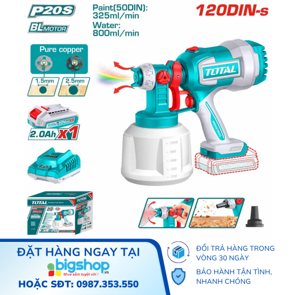 Máy Phun Sơn Dùng Pin 20V Total TSGLI20042 - Động Cơ Không Chổi Than