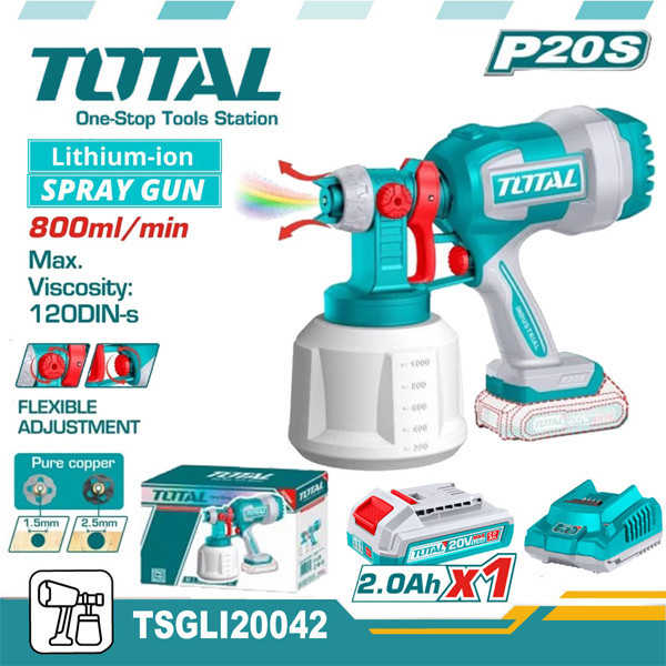 Máy Phun Sơn Dùng Pin 20V Total TSGLI20042-Động Cơ Không Chổi Than