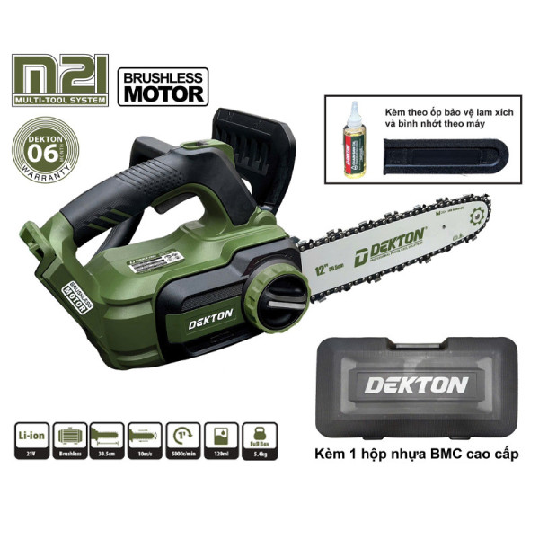 Máy cưa xích dùng pin 21V Dekton M21-CX12XPRO –  lam 12 inch