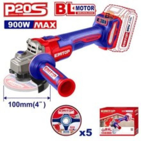 Thân Máy Mài Góc Pin EMTOP ELAG261021-T – Động Cơ Không Chổi Than