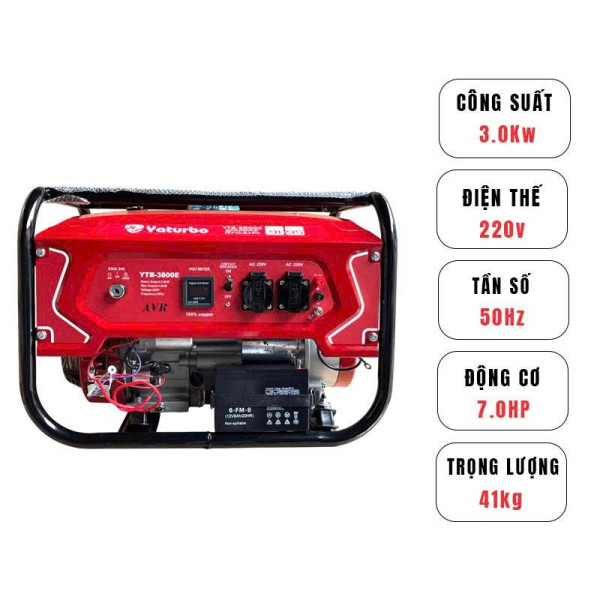 Máy phát điện Yaturbo 3.0kW YTB-3800E (Có Đề)