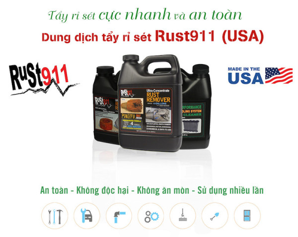 Dung dịch tẩy rỉ sét Rust911 Rust Remover USA