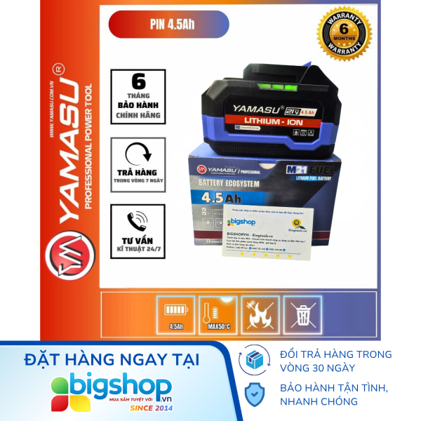 Pin YAMASU 21V (Chân phổ thông) 4.5Ah 15Cell