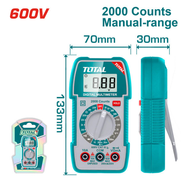 Đồng hồ vạn năng kỹ thuật số 600V Total TMT5360011
