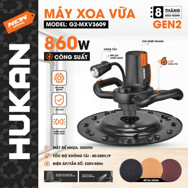 Máy Xoa Vữa GEN 2 G2-MXV3609 Hukan