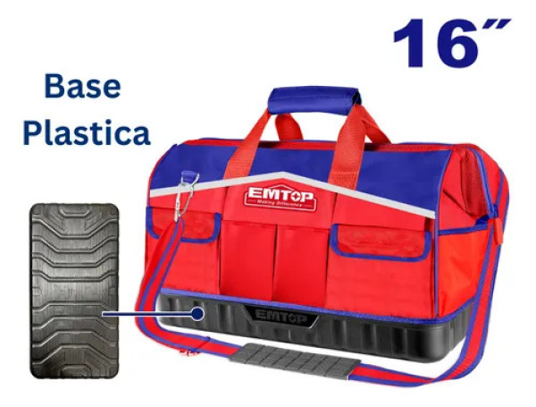 Túi đựng đồ nghề EMTOP 16 inch có đế nhựa – Vải Polyester 1680D siêu bền