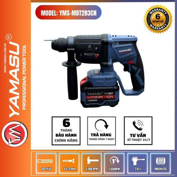 Thân máy khoan bê tông Pin YAMASU MBT283CN 3 Chức năng pin 21V