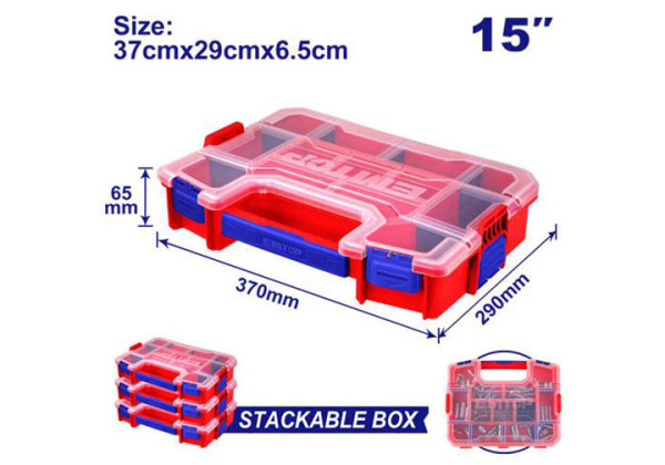 Hộp nhựa nhiều ngăn EMTOP 15 inch, vách ngăn tháo rời – EPBX1511