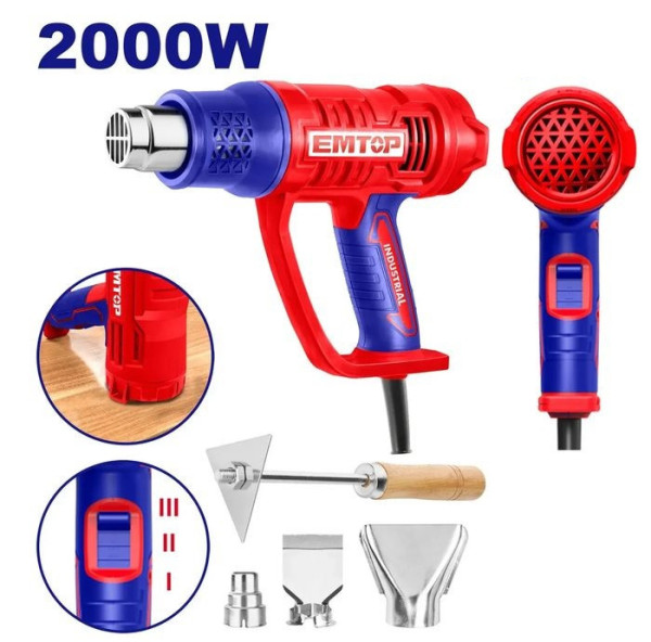 Máy Khò Nhiệt EMTOP 2000W EHG20078 – 3 Chế Độ Nhiệt