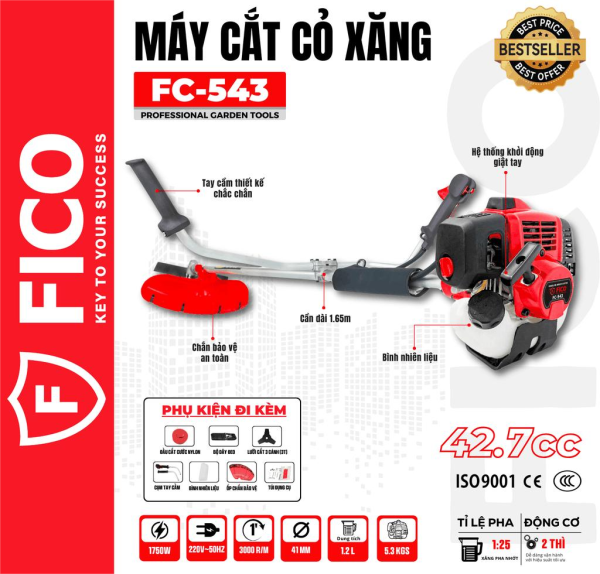 MÁY CẮT CỎ XĂNG FICO FC-543