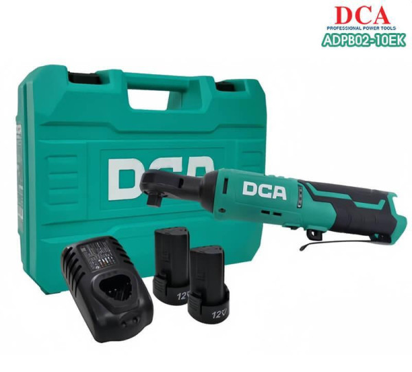Máy siết bu lông góc pin DCA ADPB02-10EK 12V (Kèm 2 pin 2.0Ah, 1 Sạc 2A)