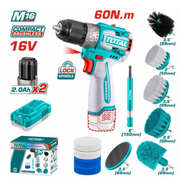 Combo Máy Khoan Dùng pin 16V Total TOSLI240786