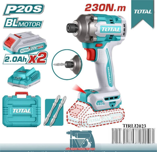Máy siết vít không chổi than dùng pin Lithium 20V Total TIRLI2023