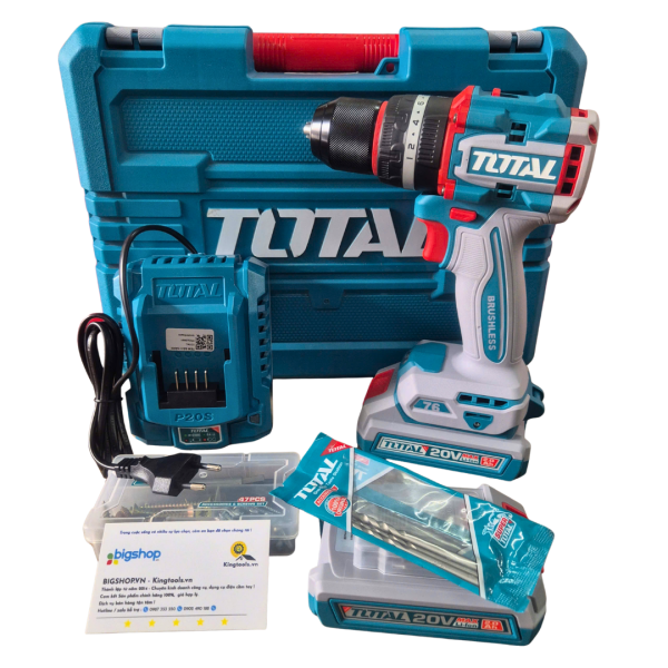 Máy Khoan Búa Dùng Pin 20V Total TIDLI20768 (2 Pin 2.0Ah, 1 Sạc)