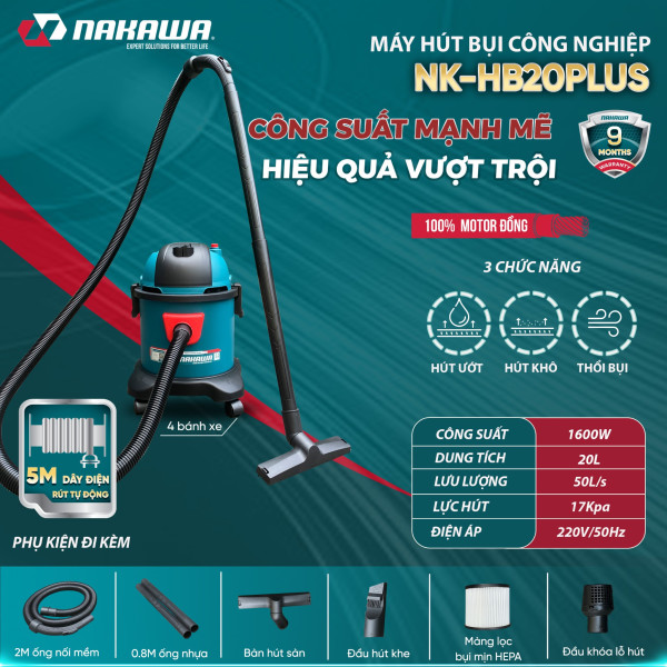 Máy hút bụi công nghiệp NAKAWA NK-HB20PLUS