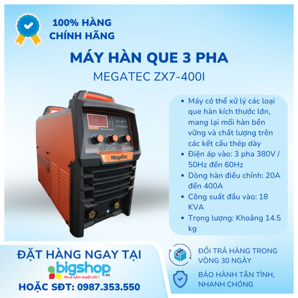 Máy hàn que Megatec ZX7-400I 3 pha