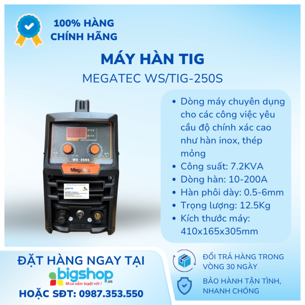 Máy hàn tig 1 chức năng Megatec WS-250S
