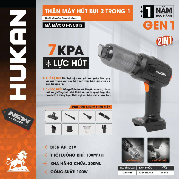 Máy Hút Thổi Bụi Mini Hukan G1-LVC012 
